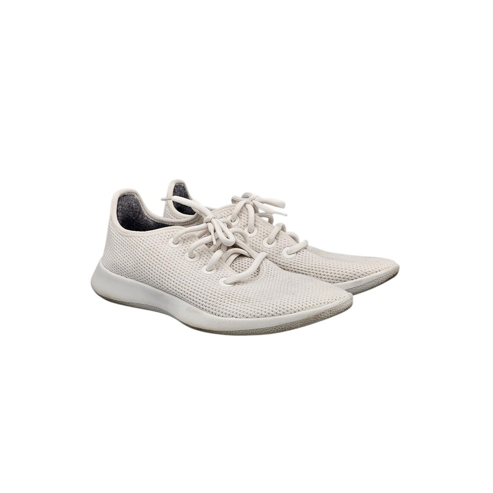 Allbirds Men's Size 9 US EUC Tree Runners White On White Wool Sneakers Shoes